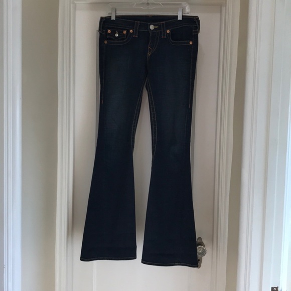 true religion Joey dark jean yellow stitching - Picture 1 of 4